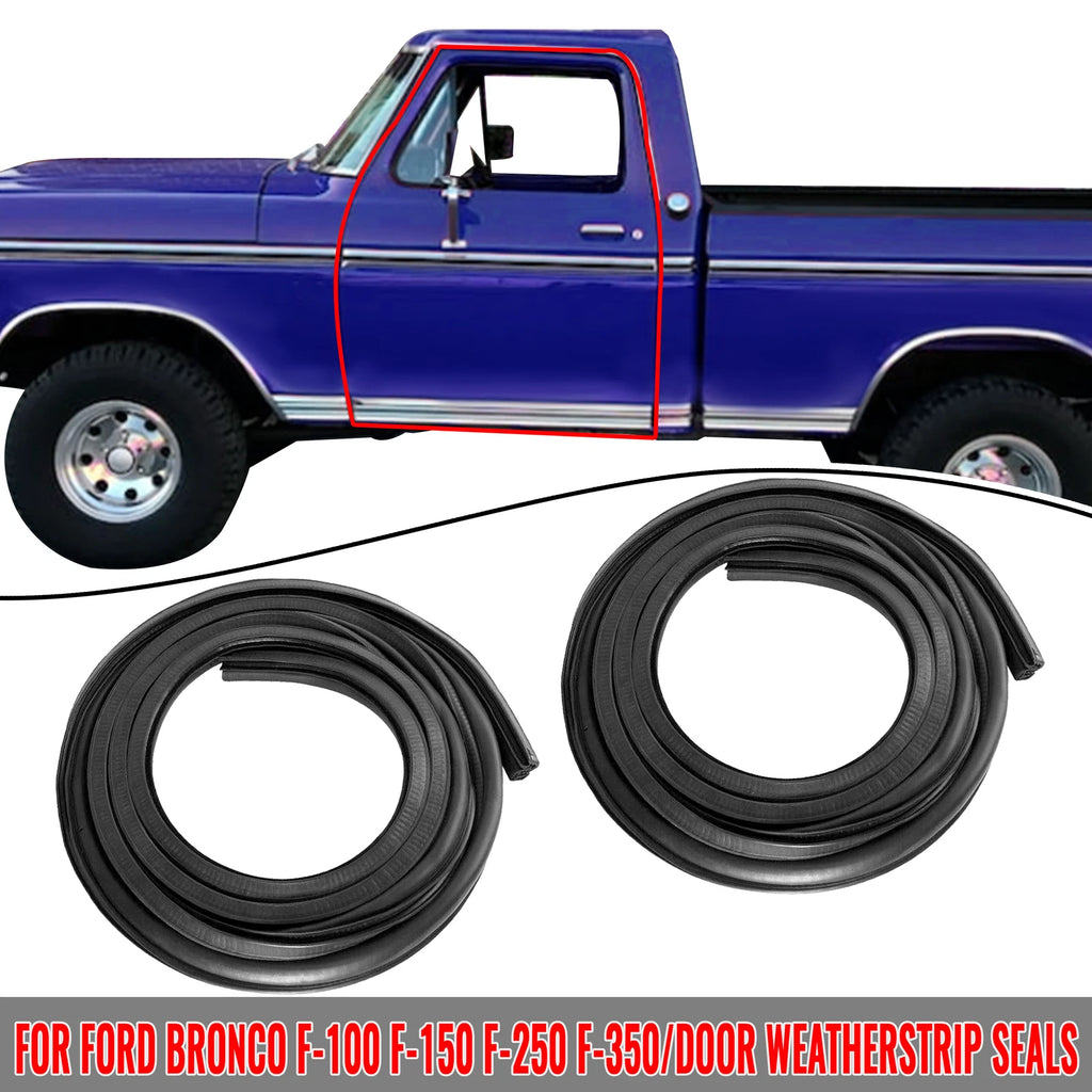 Set of 2 Rubber Door Seals Weatherstrip for Ford F100 F150 F250 F350 (1973–1979)