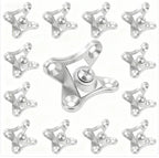Set of 12 Zinc Alloy 90 Degree Black Corner Brackets for Furniture
