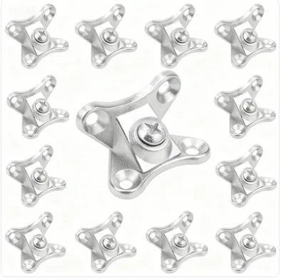 Set of 12 Zinc Alloy 90 Degree Black Corner Brackets for Furniture