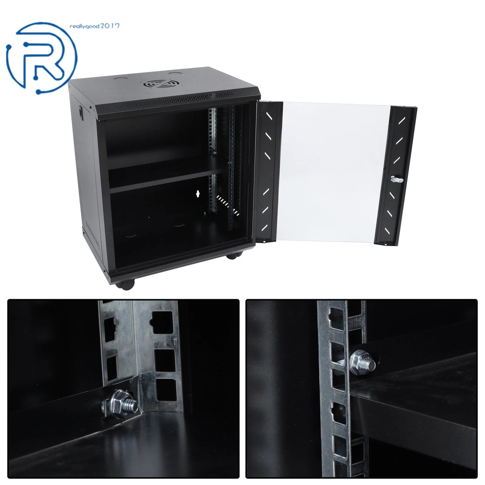 12U Wall Mount Server Rack Enclosure for Network Equipment (Max Depth 15.5")