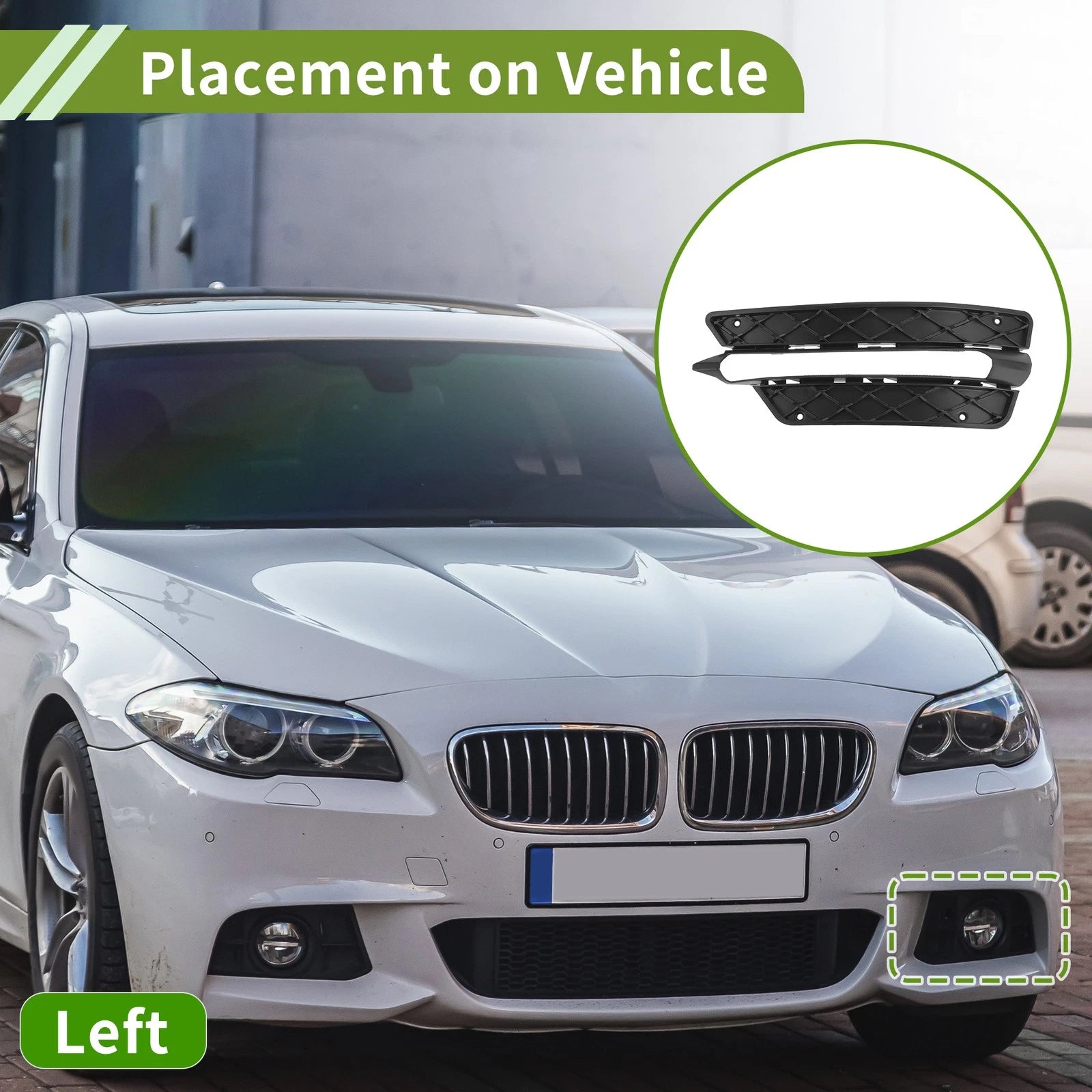 1 Pc Fog Light Grill for Mercedes-Benz C350 (2008–2015) No. 2048851353 Black