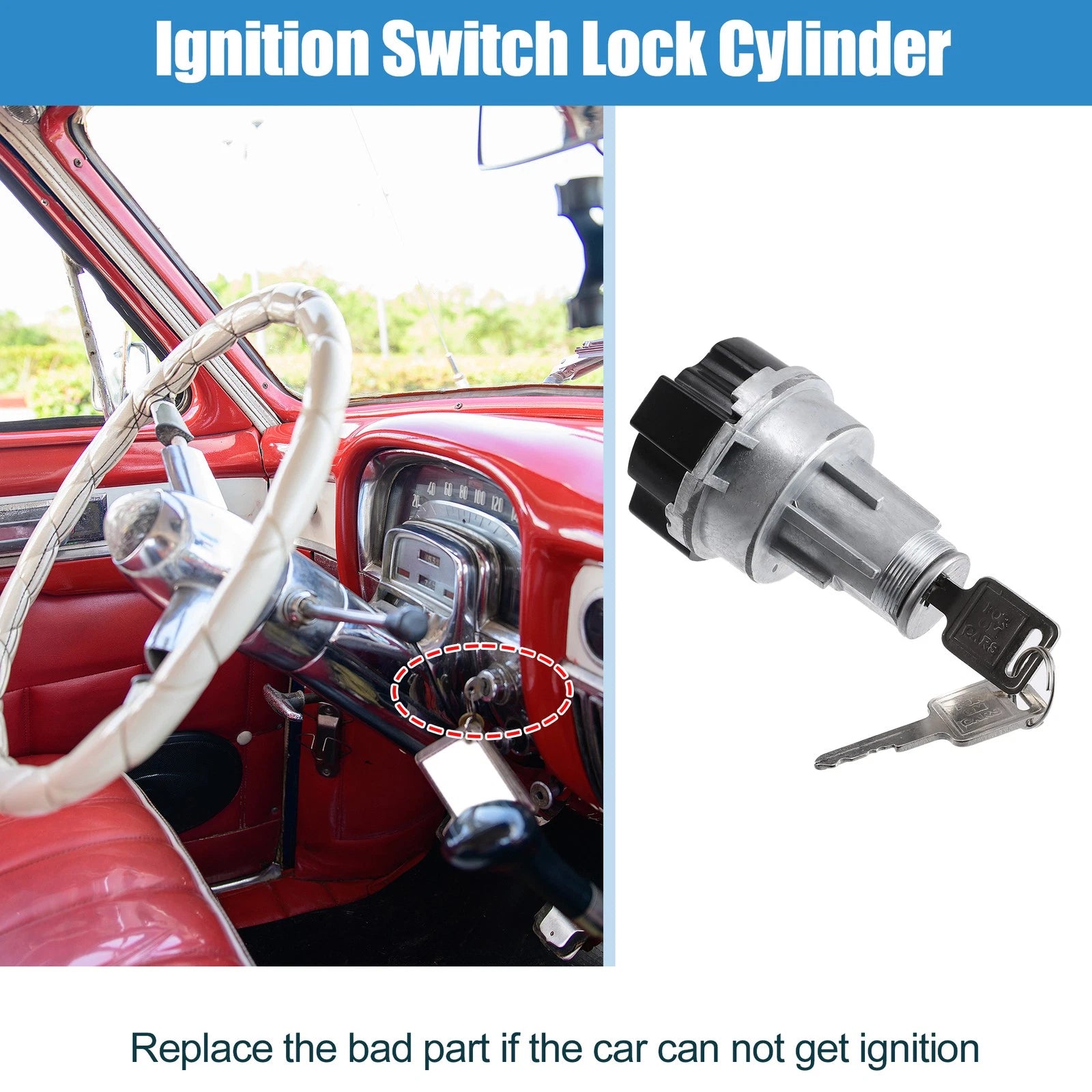 Ignition Switch Lock Cylinder for Chevrolet B60 C10 C20 C30 GMC 1116683