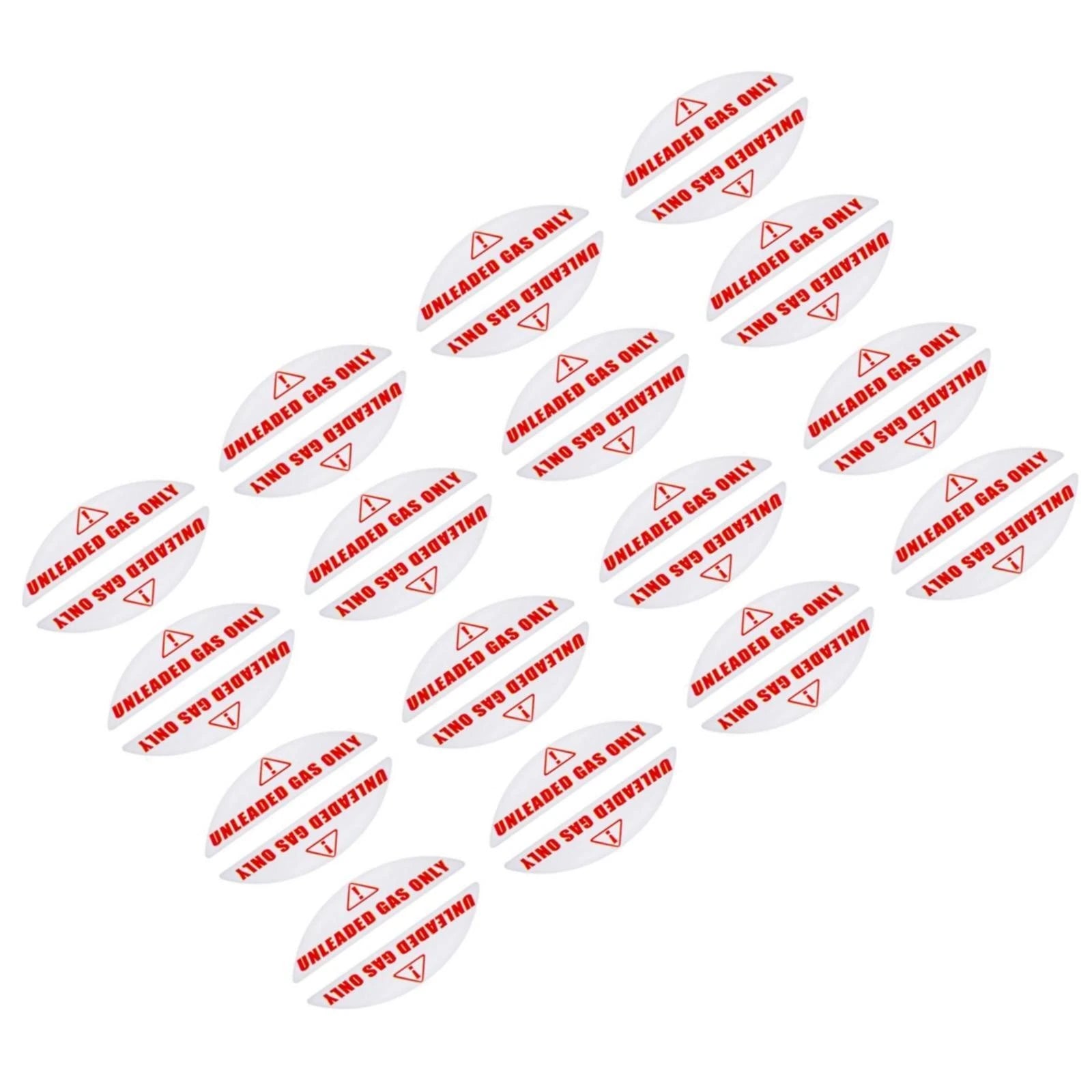 Set of 16 Universal Gas Cap Fuel Labels for Rental Cars