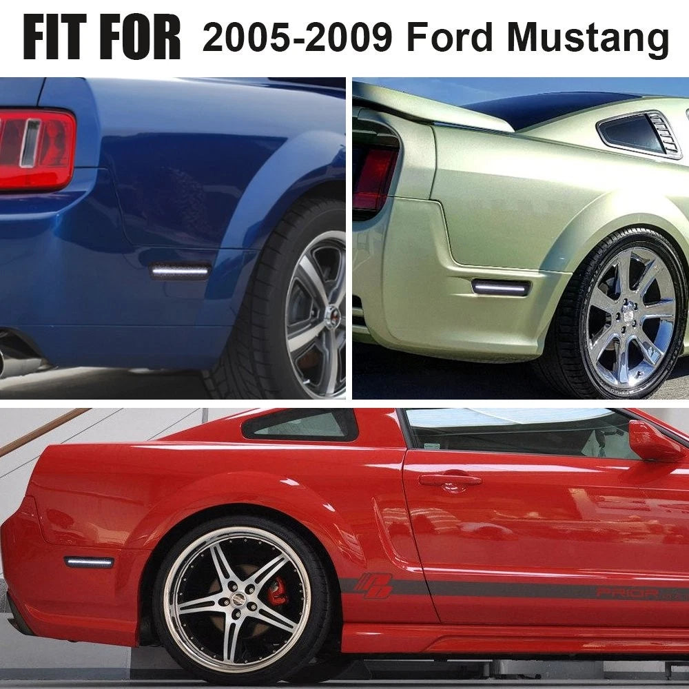 Pair White LED Side Marker Lights for Ford Mustang (2005–2009) EPY