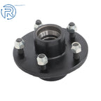Set of 2 Trailer Hub Kit Flanged #84 Spindle & Bearing for 3500 lb Axle