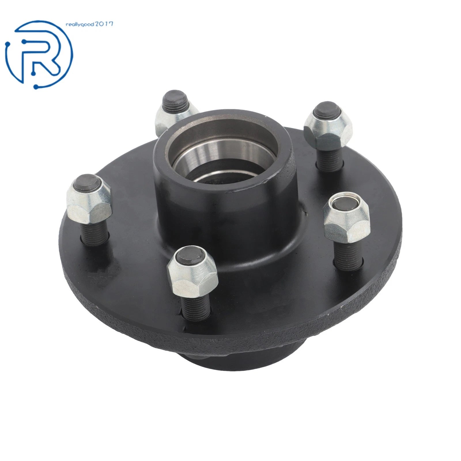 Set of 2 Trailer Hub Kit Flanged #84 Spindle & Bearing for 3500 lb Axle