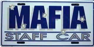 Mafia Staff Car USA License Plate Tag Emblem for Truck Pickup
