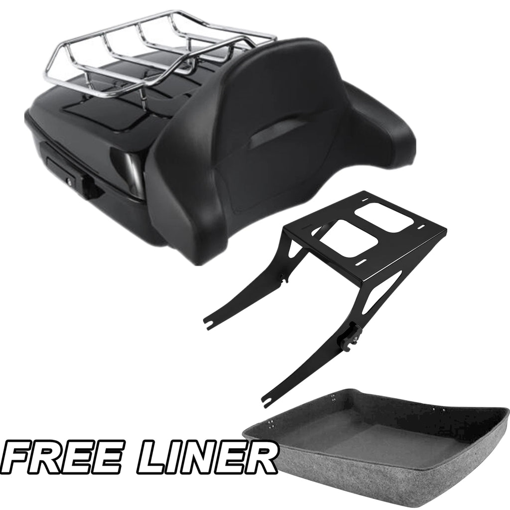 Trunk Pad Top Rack Mount for Harley Softail Fatboy (2008–2017) Black