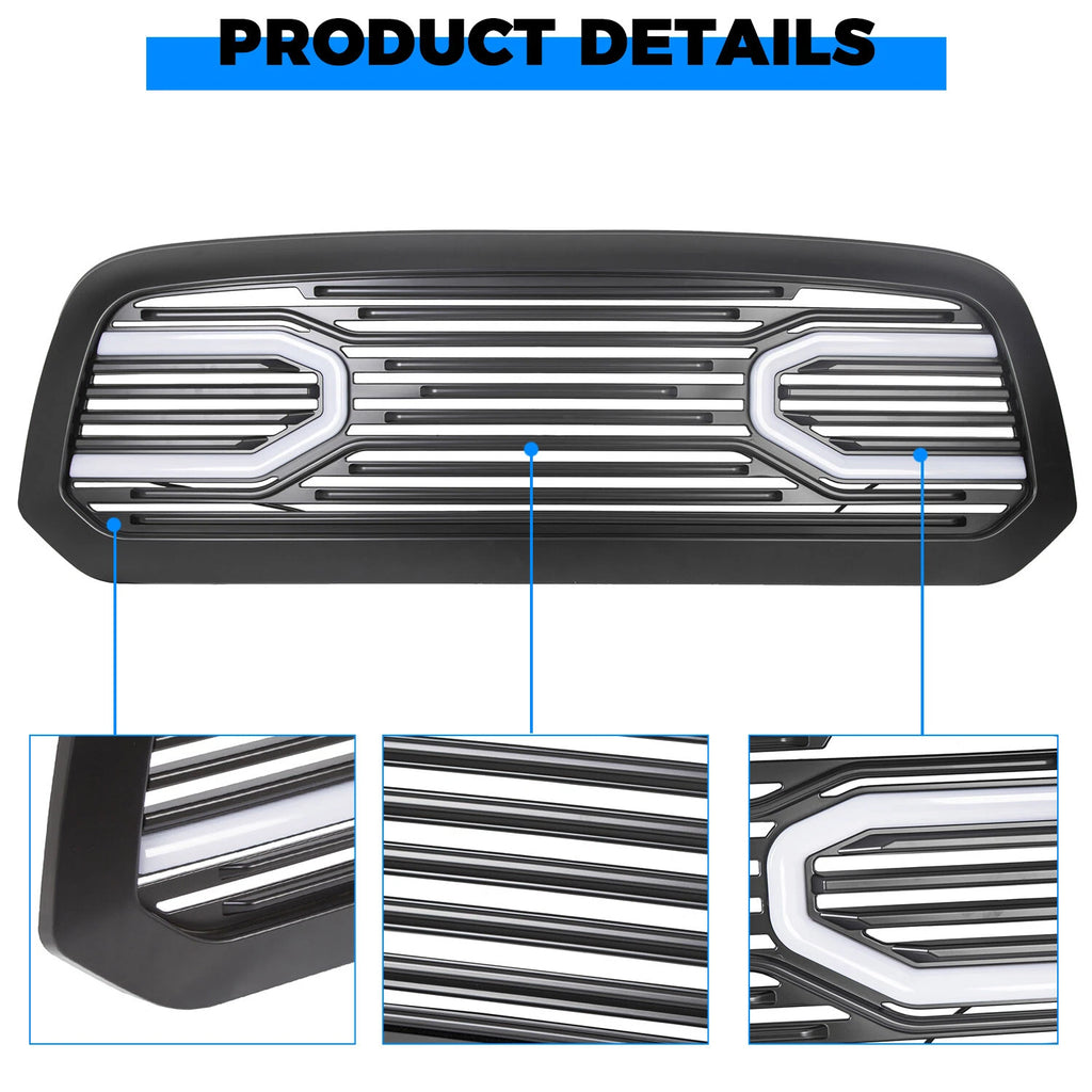 Front Upper Grille Shell for Dodge Ram 1500 (2013–2018) - Black