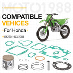 Top End Rebuild Kit STD 66.4mm Piston + Ring + Gasket for Kawasaki KX250 (1993–2003)