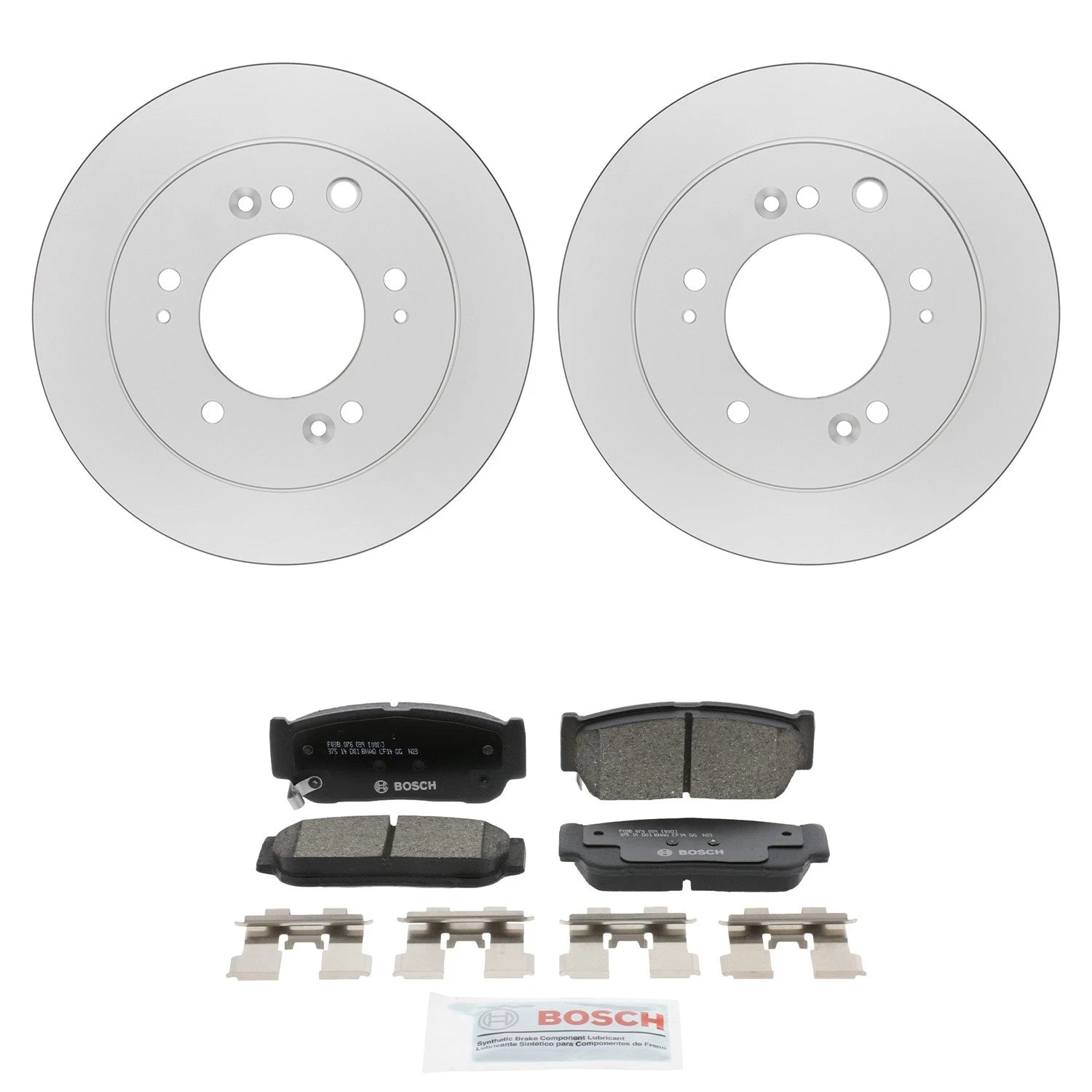 Set of 2 Bosch QuietCast Rear Rotors & Ceramic Brake Pads for Kia Sorento (2011–2020)
