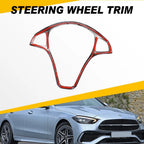 Carbon Fiber Steering Wheel Cover Trim for Benz W205 W213 X253 X156 (2015–2019)