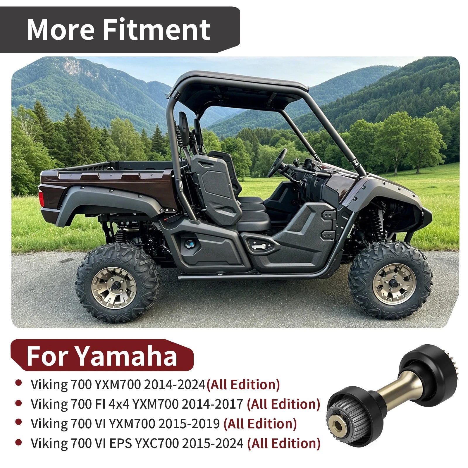 Mid Rear Drive Shaft for Yamaha Viking VI YXC700D 4x4 (2014–2020) 1XD-G6172-00-00