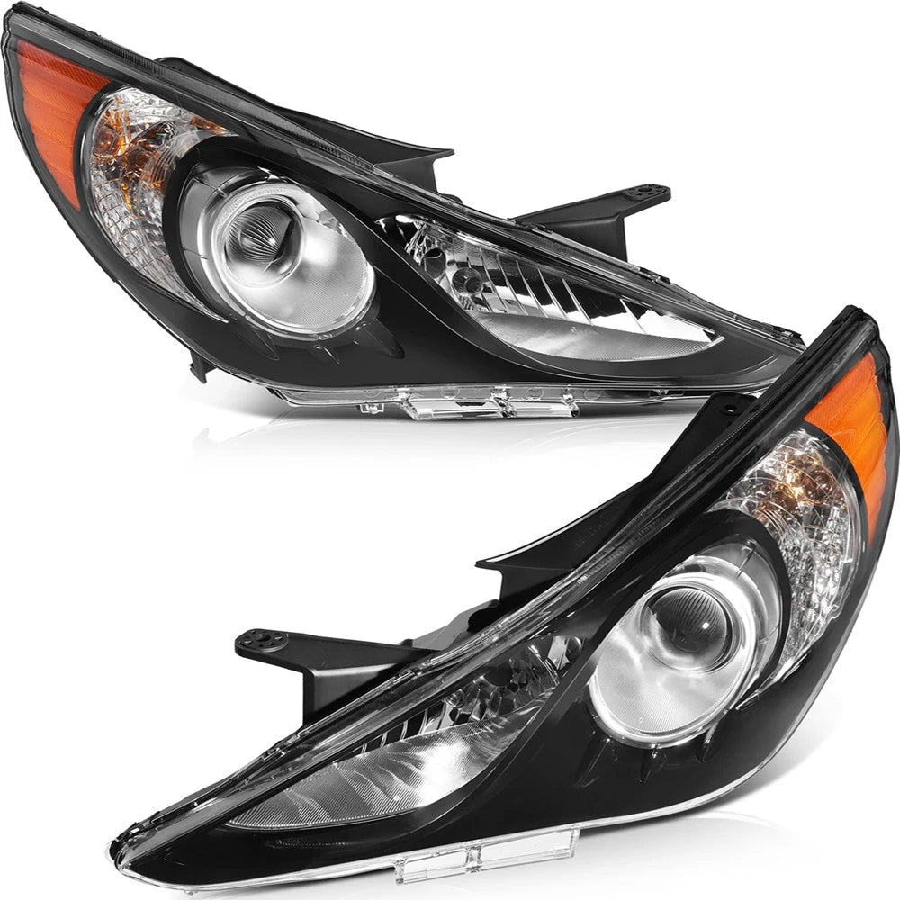 Set of 2 Headlights for Hyundai Sonata (2011–2014) Black Housing