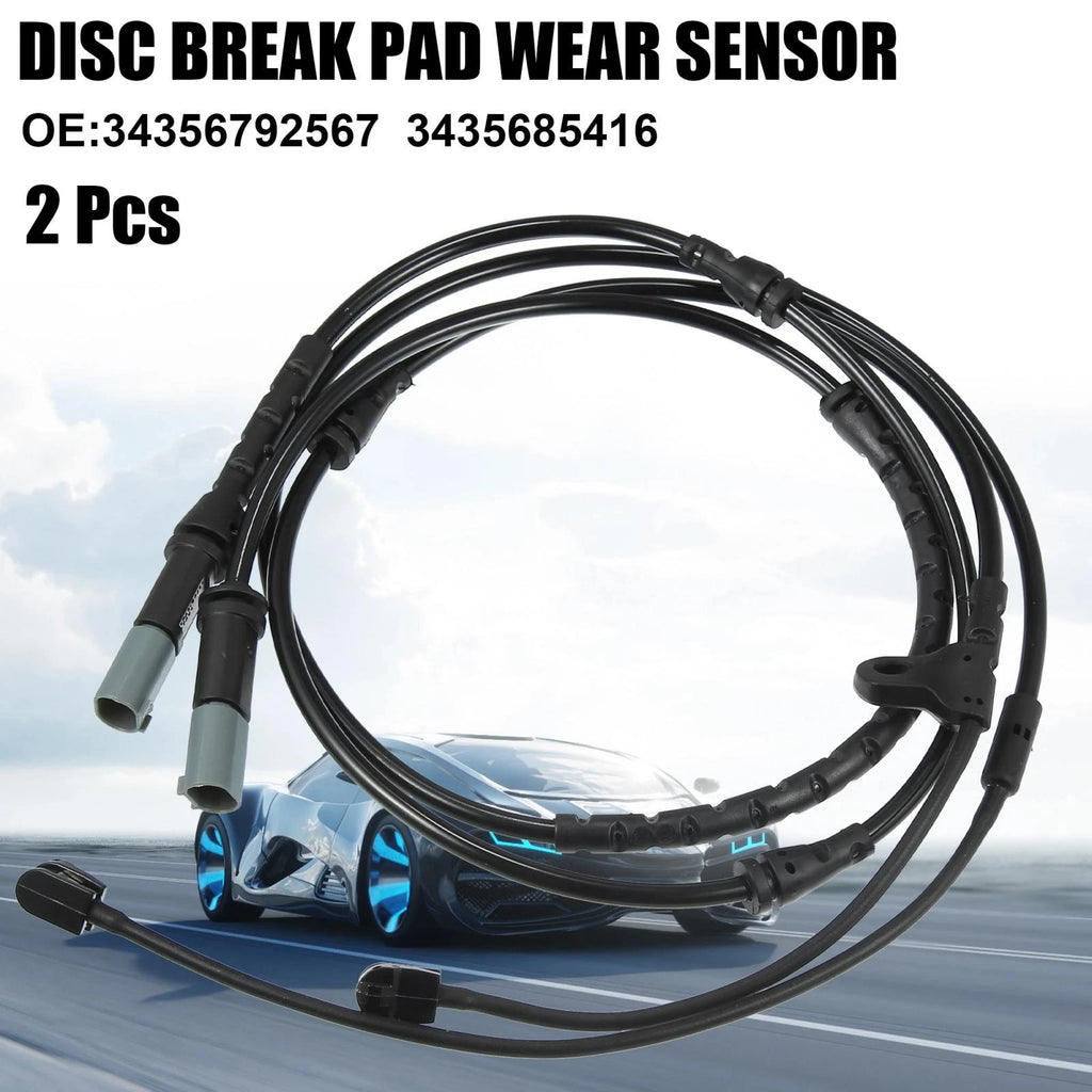 2X Disc Brake Pad Wear Sensor for BMW X6 (2011–2019) 34356792567