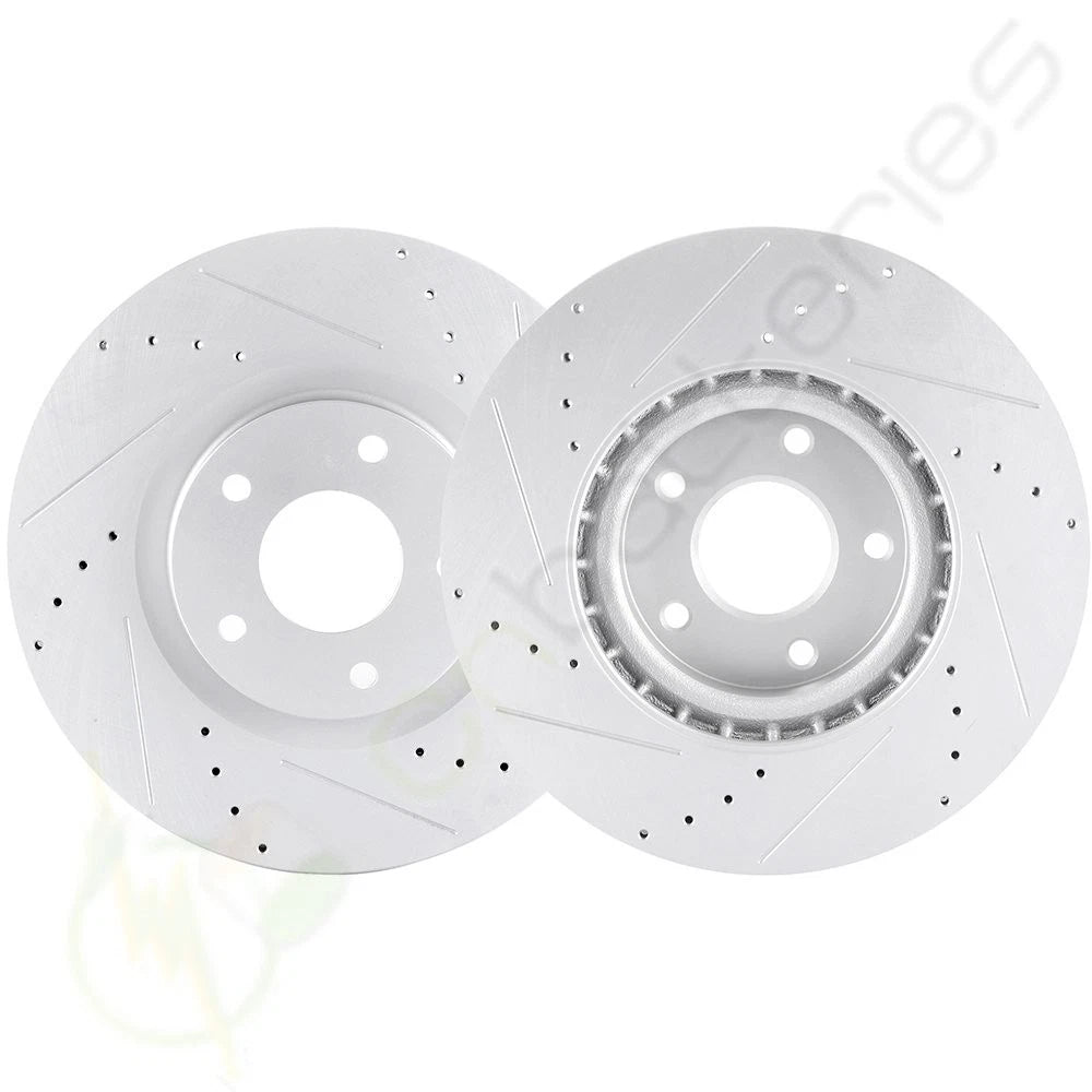Front Brake Discs Rotors for Nissan Maxima S SL (2010–2017) Drilled & Slotted