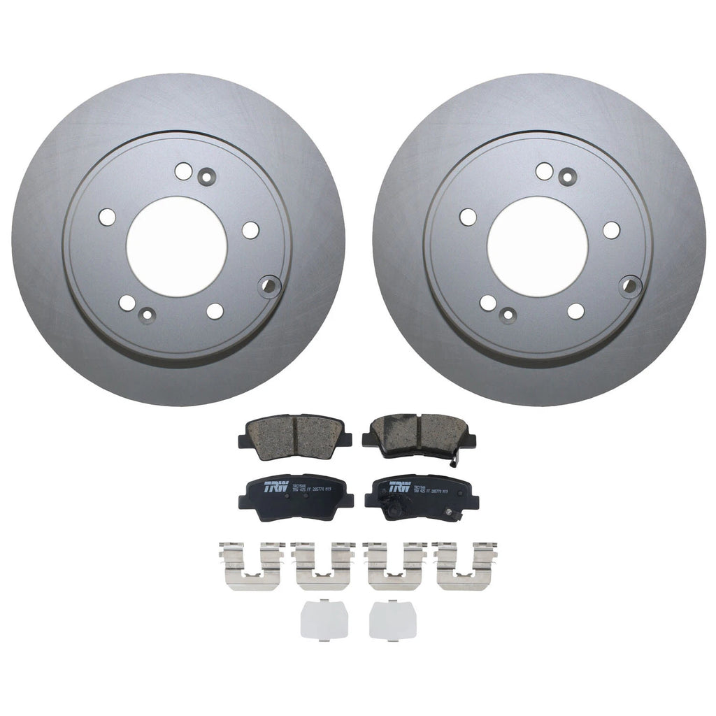 Rear Brake Kit 284mm Disc Rotors & TRW Ceramic Pads for Hyundai Azera, Kia Optima (2006–2019)