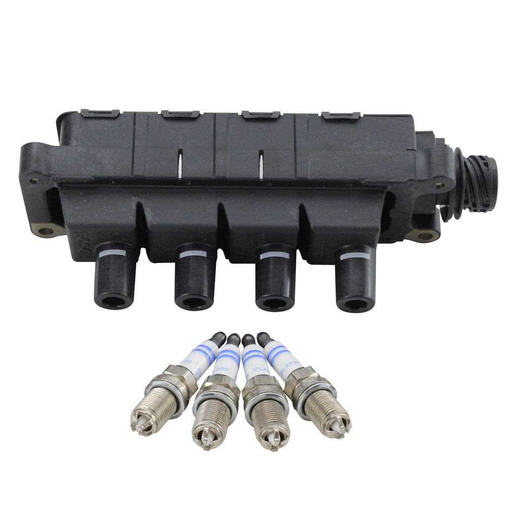Ignition Coil & 4 Platinum Spark Plugs Kit for BMW E36 318ti (1996–1999)