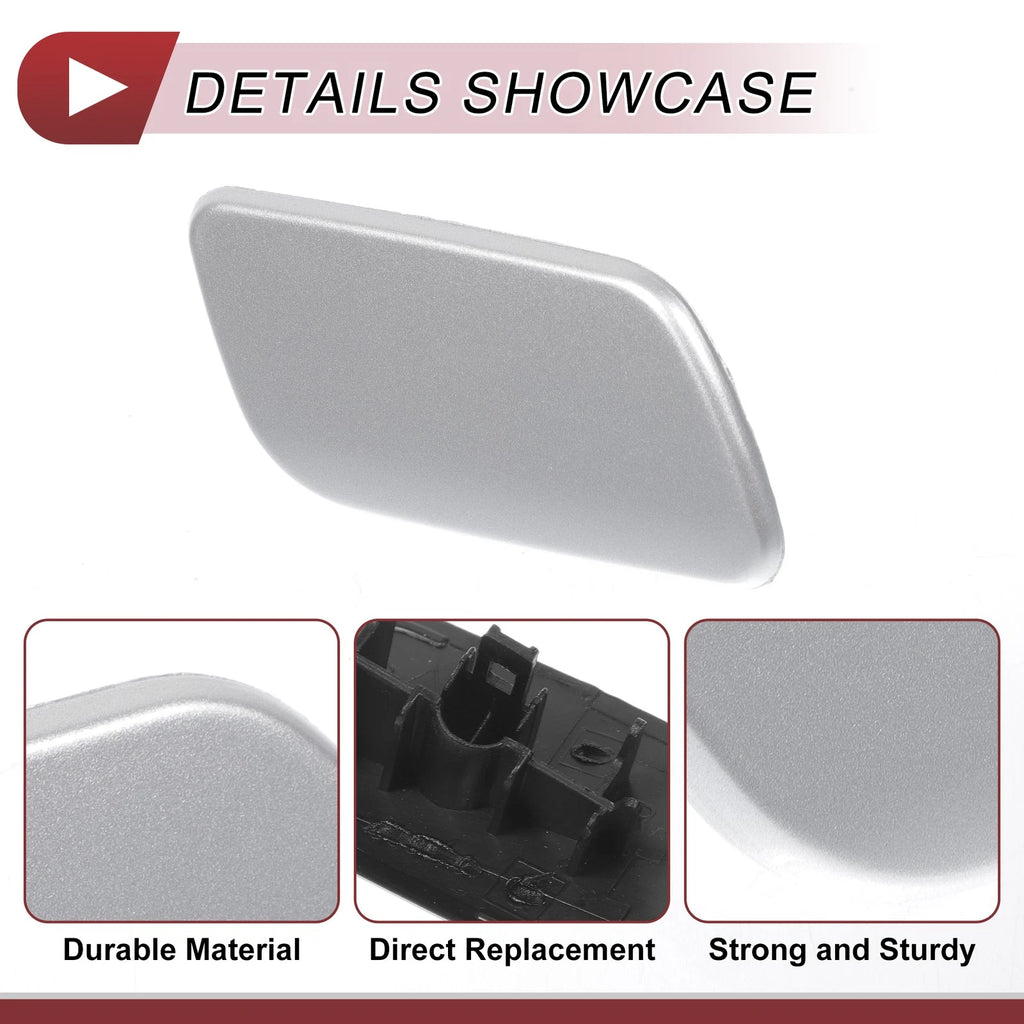 Front Right Washer Nozzle Cover Cap for Subaru Forester (2016–2018) Silver Tone