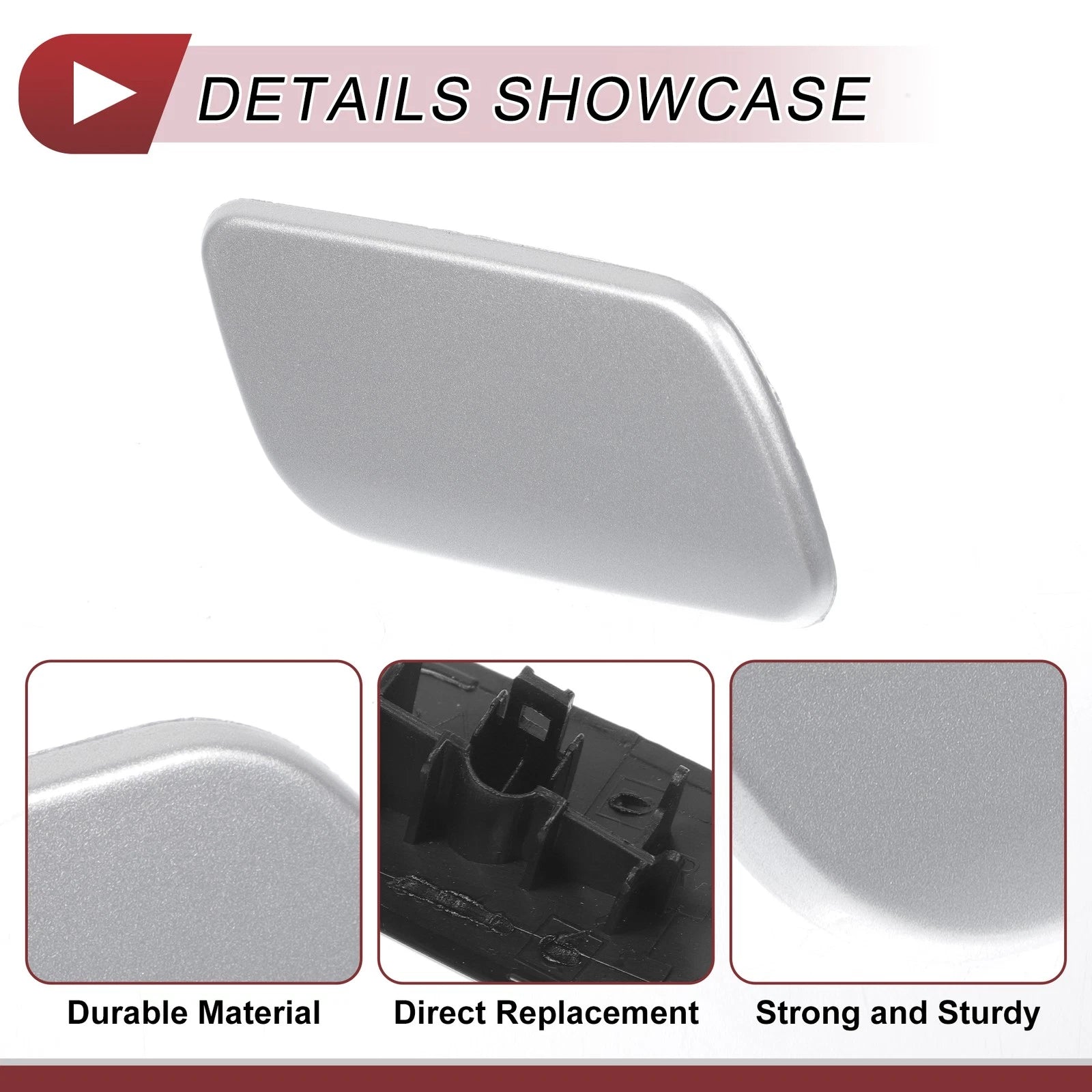 Front Right Washer Nozzle Cover Cap for Subaru Forester (2016–2018) Silver Tone