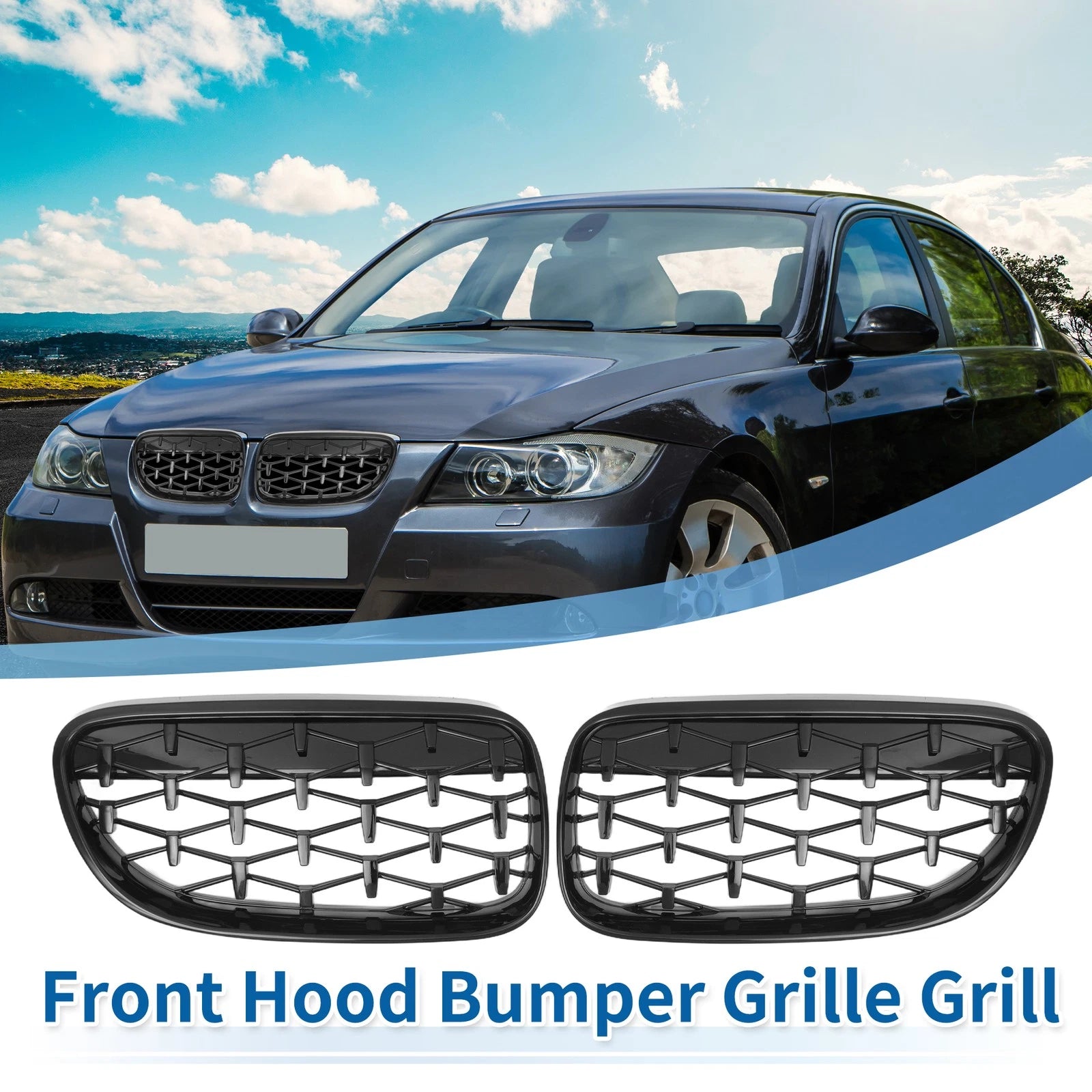 Front Hood Bumper Grille for BMW 335i 335is 328i xDrive (2011–2013)