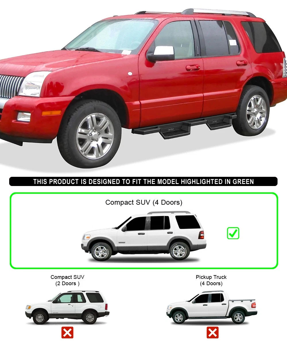 Stainless Steel Pocket Steps for Ford Explorer (2006-2010)