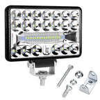 2 x Chrome Rectangular LED Headlights Auto Work Lights for Car Lights