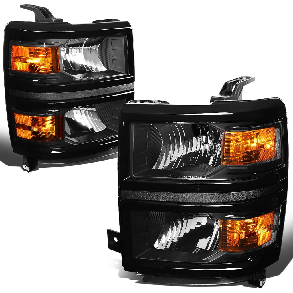 Black Headlight, Amber Corner Signal Lamp, LED Fog Light Set for Silverado (2014–2015)