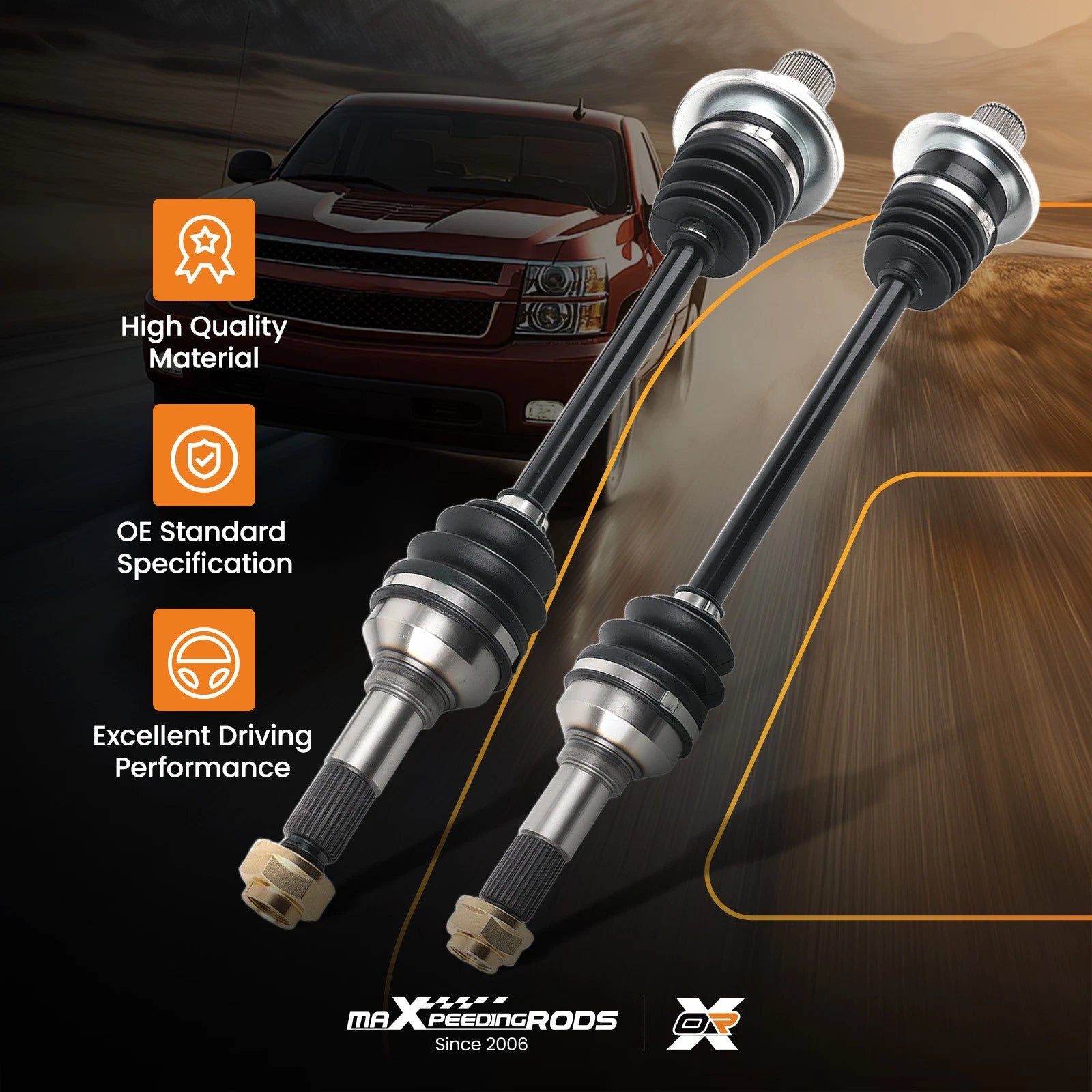 Rear CV Axle Pair for Yamaha Rhino 450 & 660 (2004–2009)