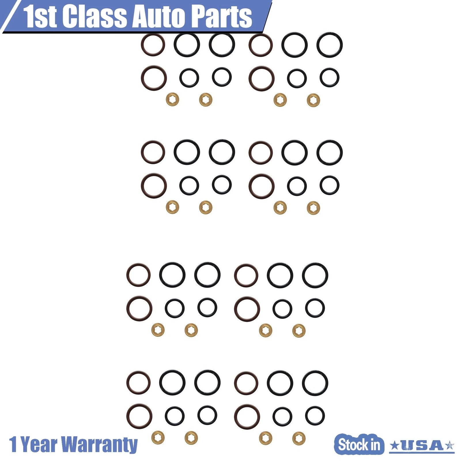8X Turbo Diesel Fuel Injector O-Ring Kit for Ford E350 Van (2004-2005)