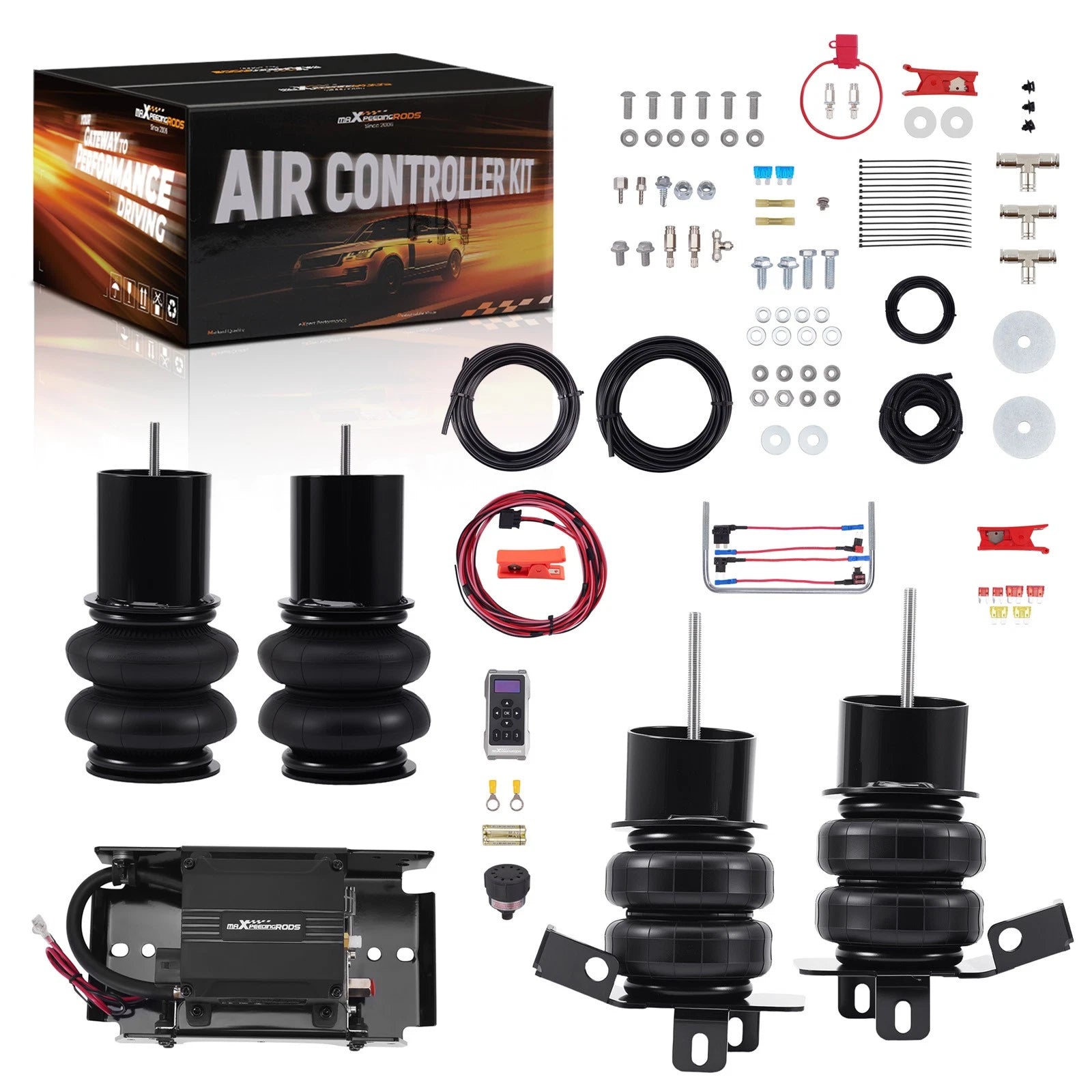 Set of 4 Air Springs + Wireless Controller for Chevy Impala Caprice (1965–1970)