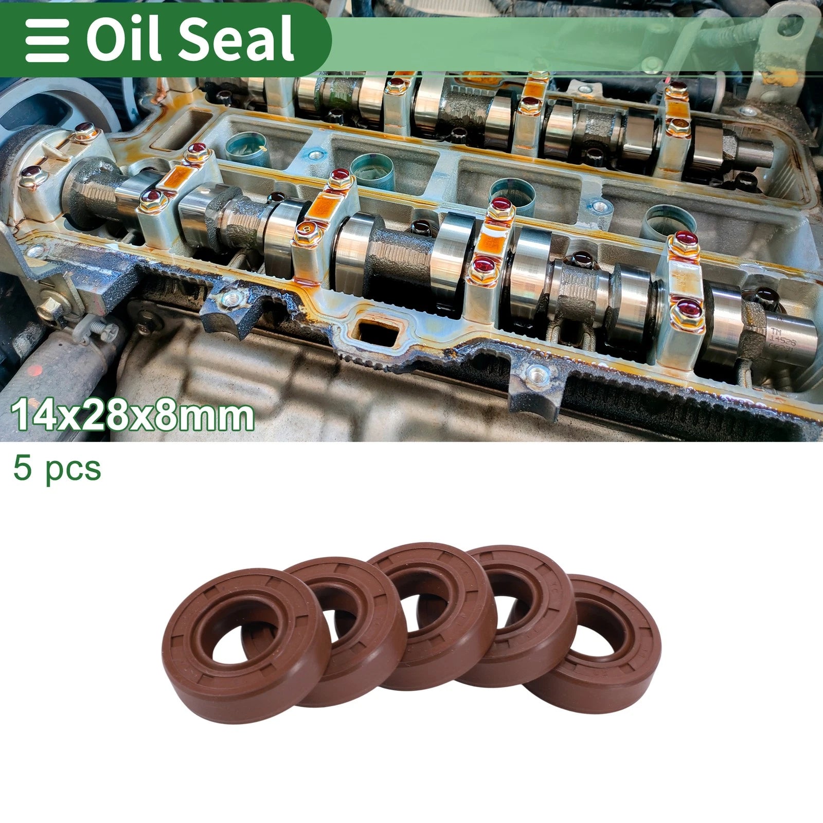 Set of 5 Oil Seal Rotary Shaft Seal 14x28x8mm for Various Models