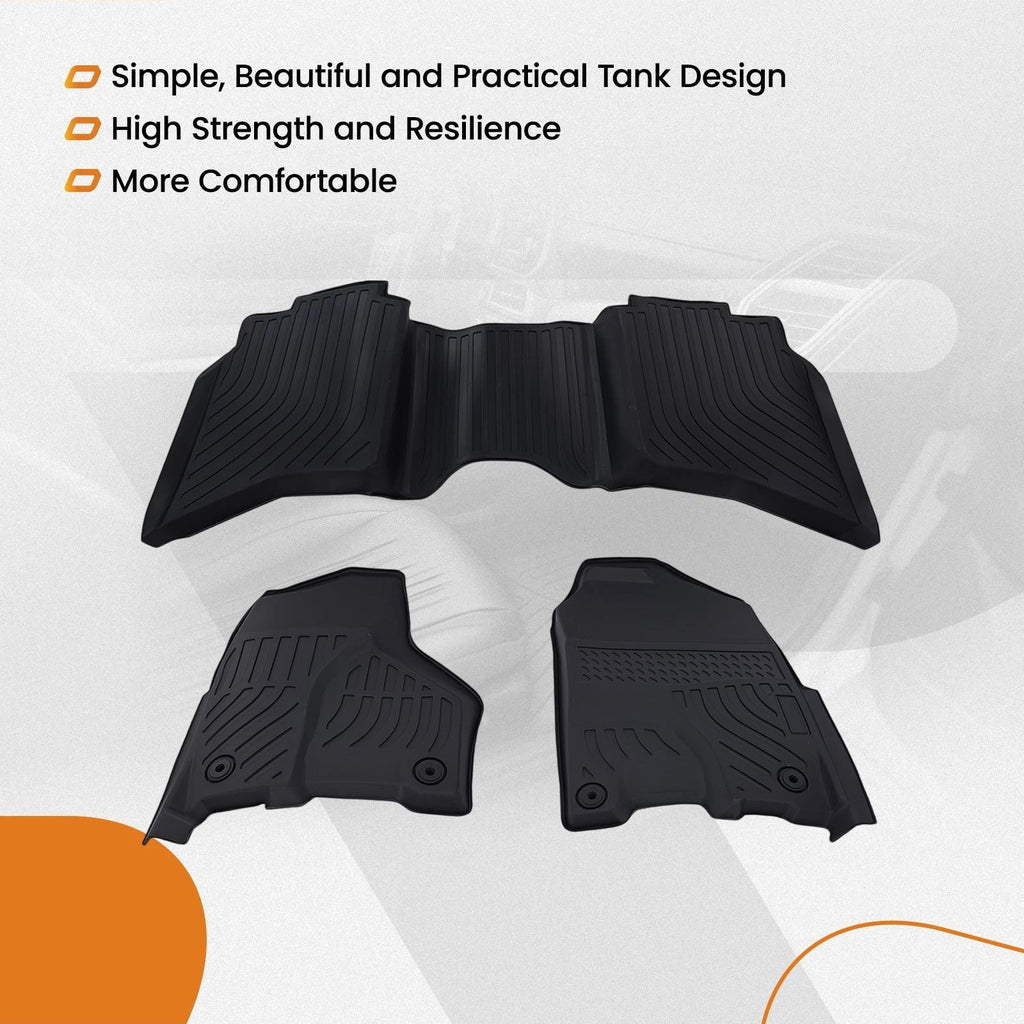 Rubber Black All Weather Floor Mats for Dodge Ram 1500 Quad Cab (2012–2018)