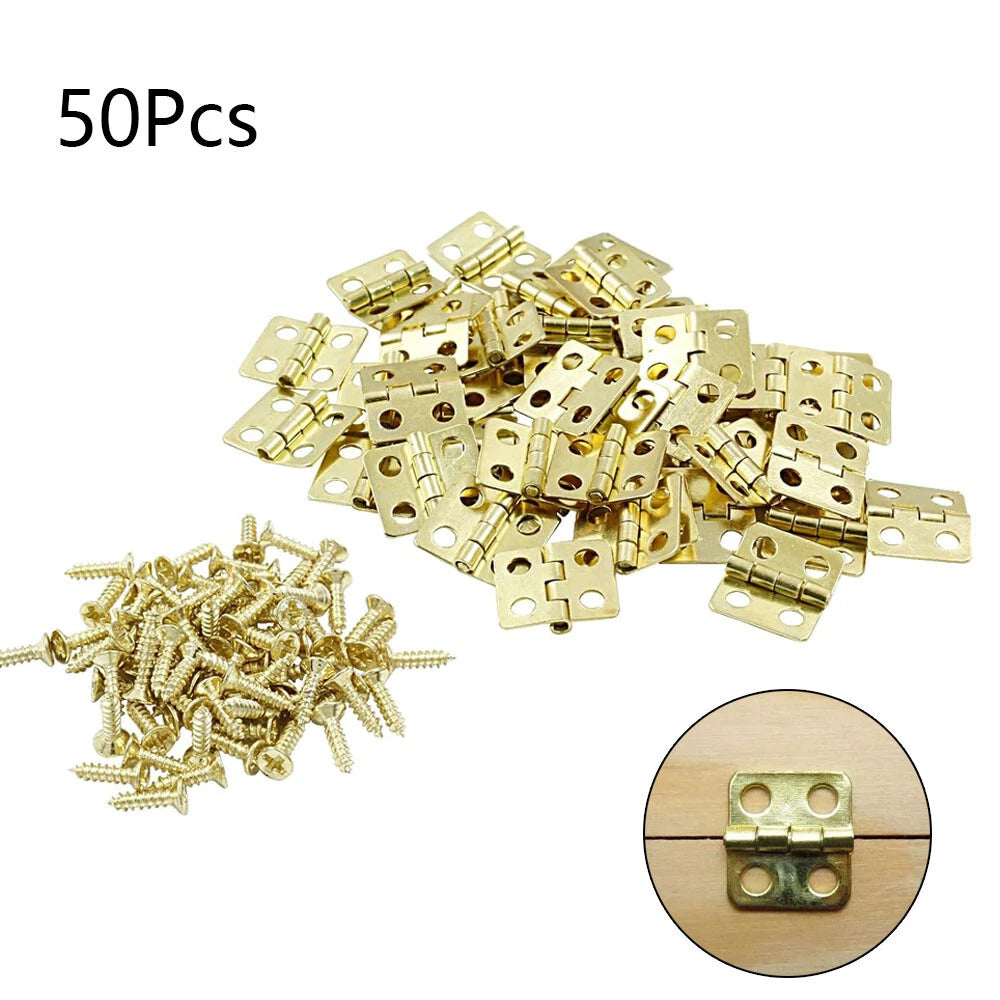 50pcs Tiny Hinge 12x13mm for Jewelry Box, Dollhouse, Wooden Box