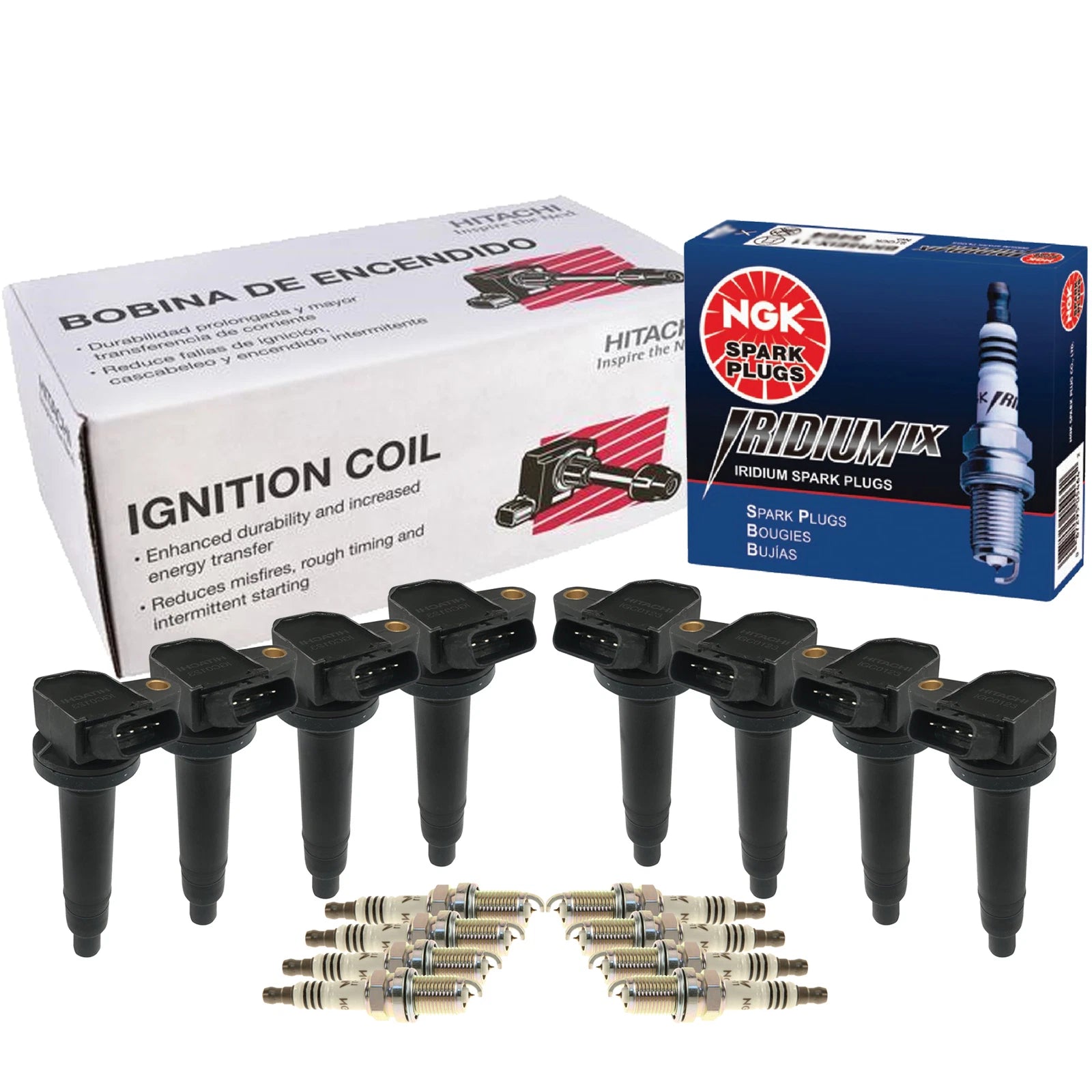 Set of 8 Ignition Coils & Spark Plugs for Lexus Toyota V8