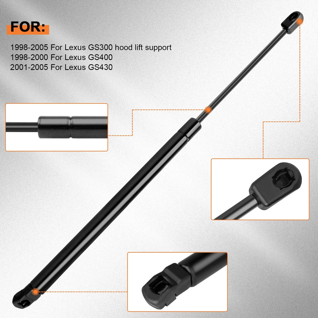 Set of 2 Hood Lift Supports for Lexus GS300 GS400 GS430 (1998–2005)