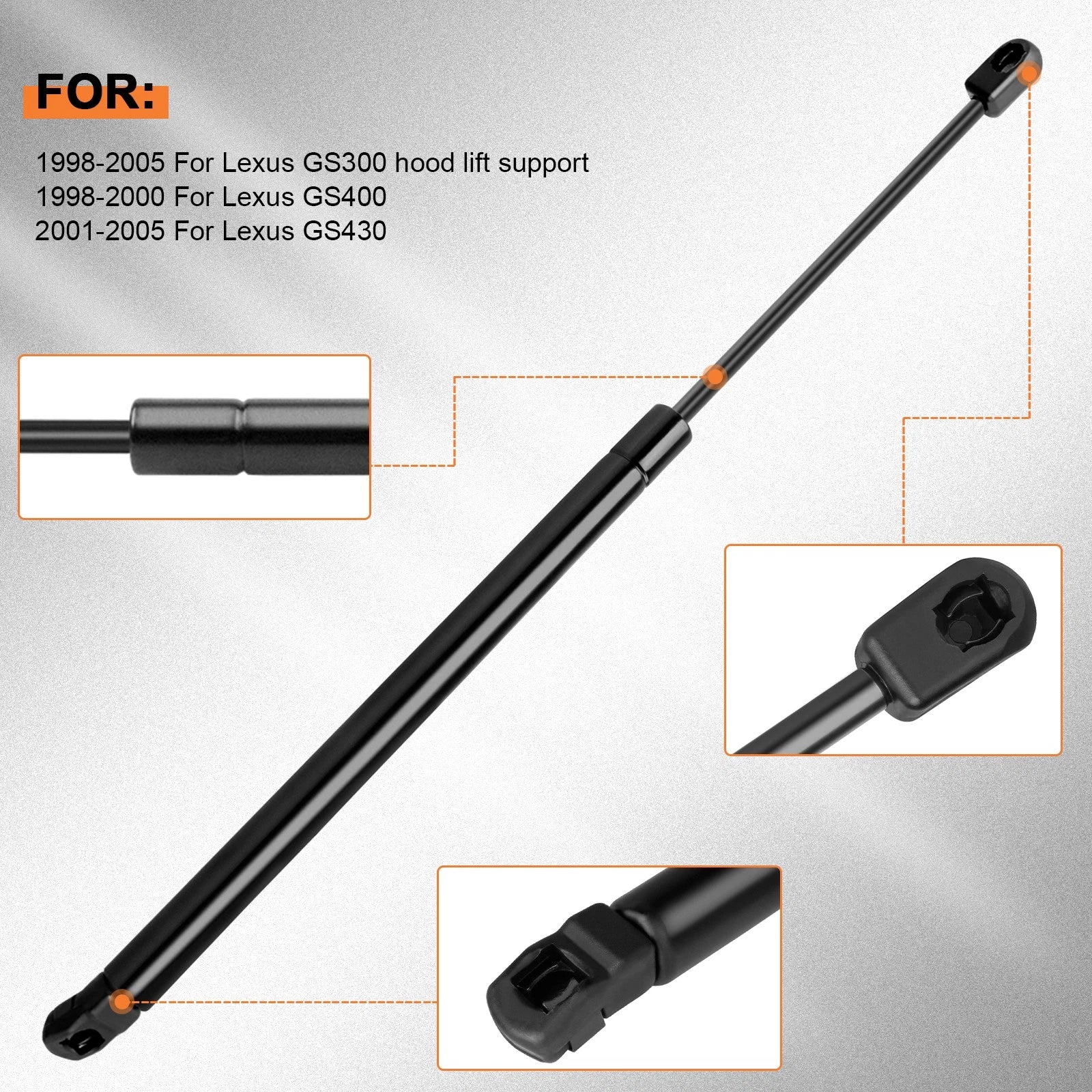 Set of 2 Hood Lift Supports for Lexus GS300 GS400 GS430 (1998–2005)