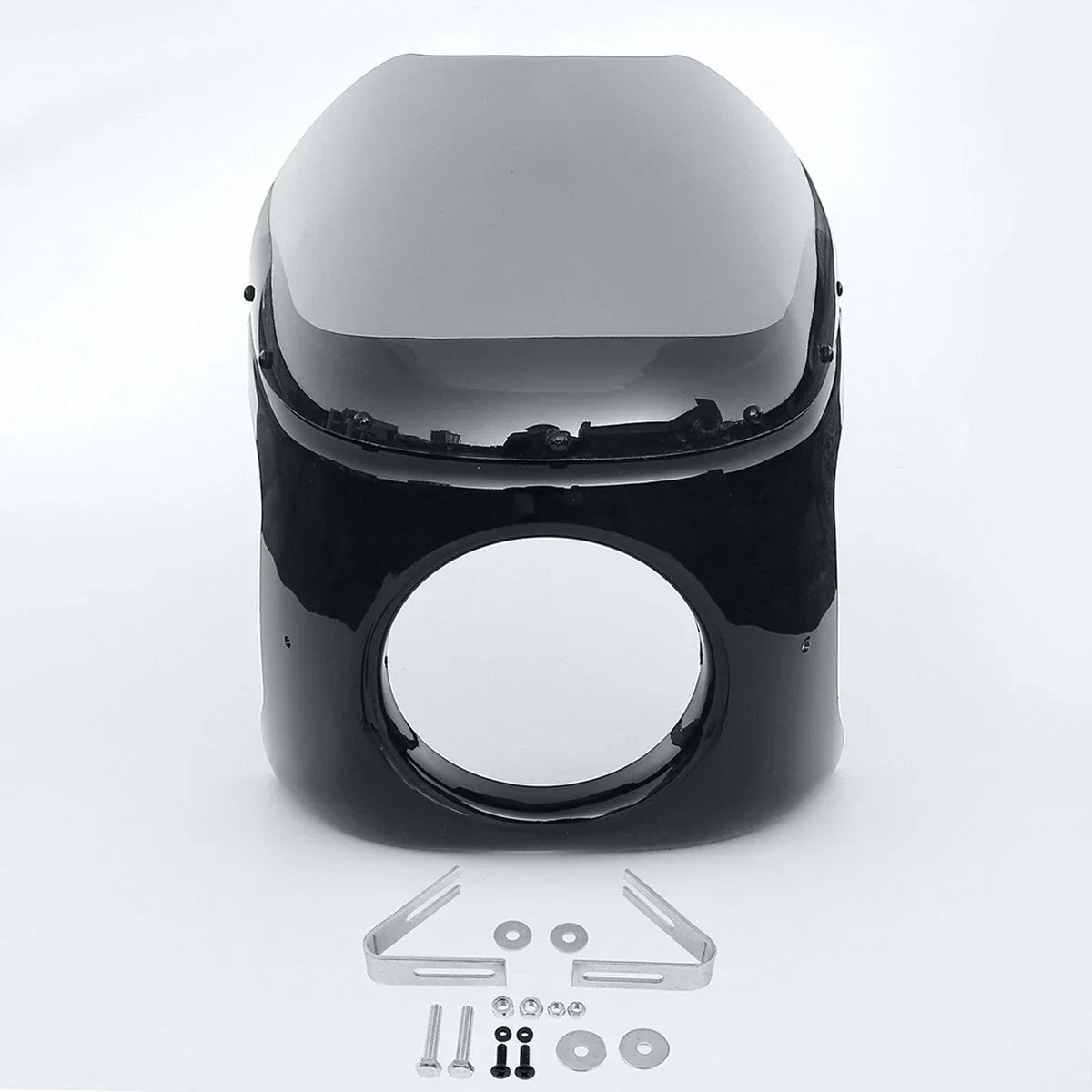 7-inch Round Motorcycle Headlight Headlamp Light Fairing Smoke Windshield Windscreen
