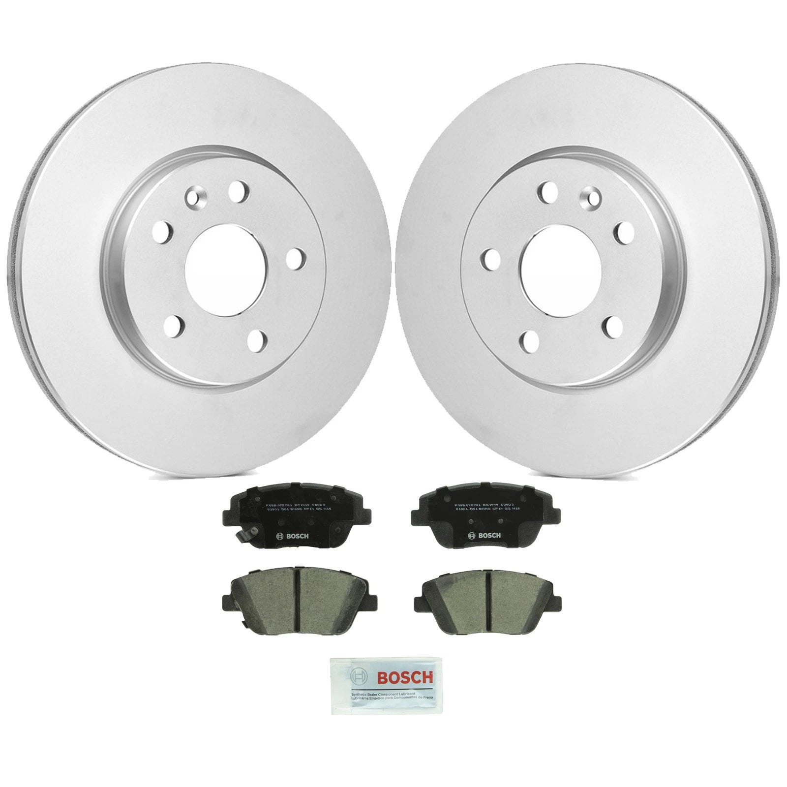 Set of 2 Front Vented Rotors & Ceramic Disc Brake Pads for Hyundai Kia (FWD)