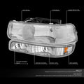 Chrome/Amber Side Headlight Bumper Lamps for Chevy Silverado (1999–2002)