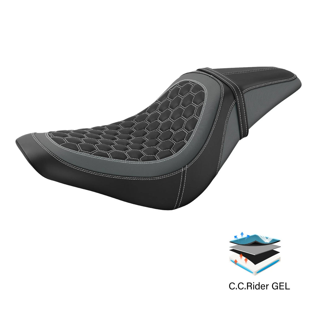 Black Gel Rider Seat for Harley Sport Glide, Low Rider (2018–2025)