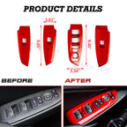 Red Interior Window Switch Button Decor Moulding Cover for Honda Accord (2018-2022)
