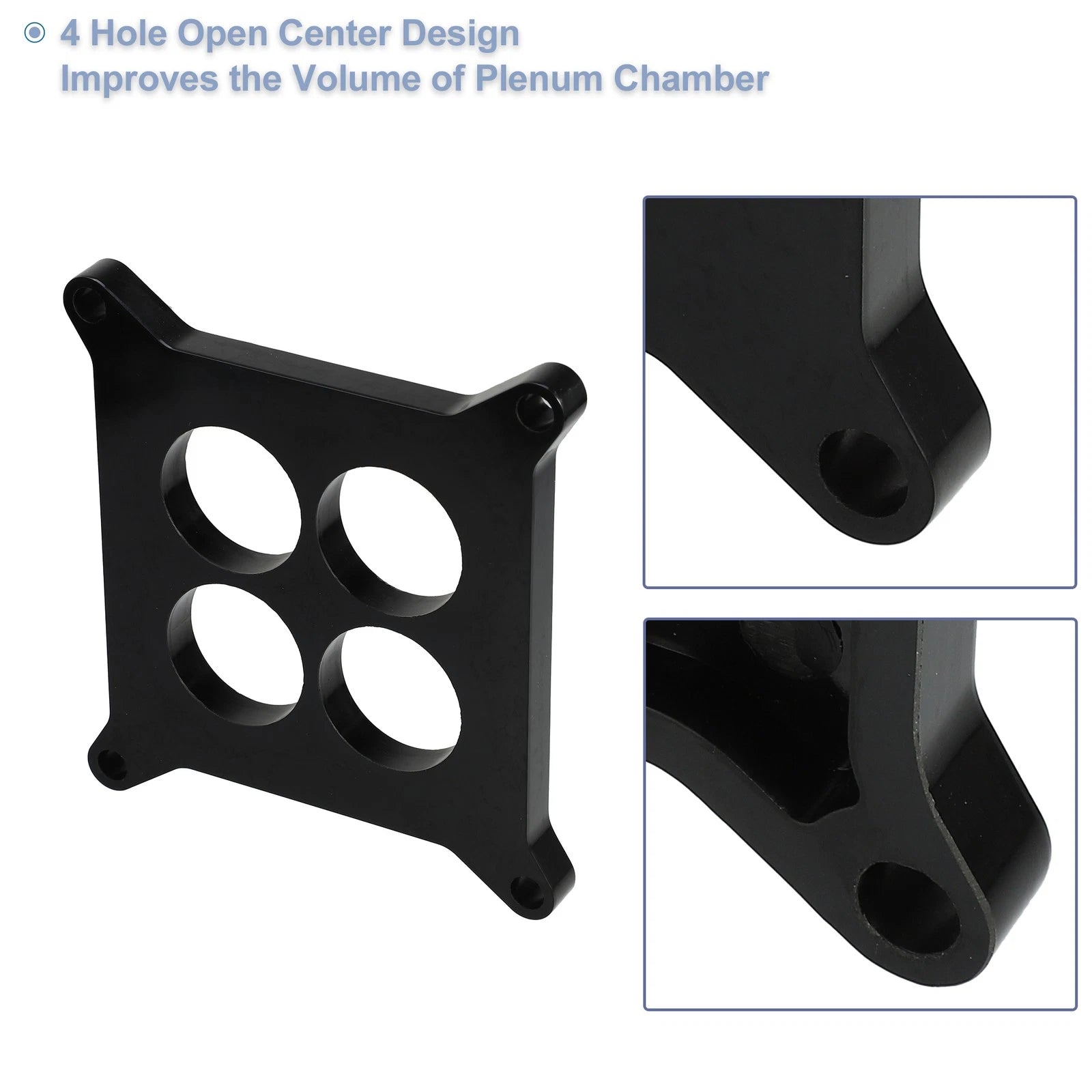 1/2" Tall Ported Phenolic Carburetor Spacer 4BBL for Chevy 