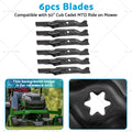 6pcs Cutting Blades for Cub Cadet MTD Ride Mower (742-04053)