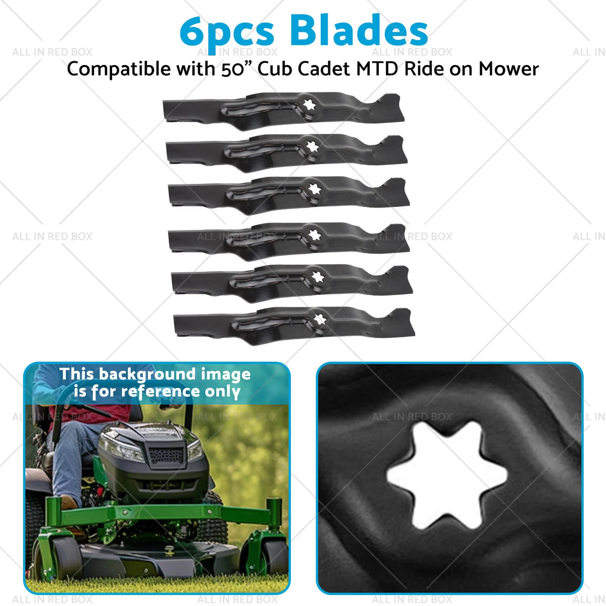 6pcs Cutting Blades for Cub Cadet MTD Ride Mower (742-04053)