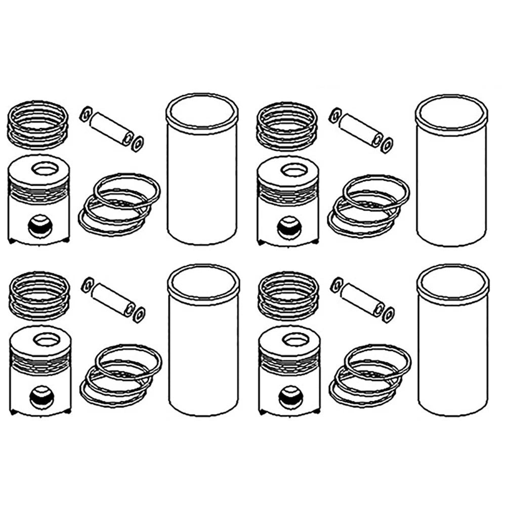Set of 2 Piston Liner Sleeves for Farmall International Harvester M MV O6