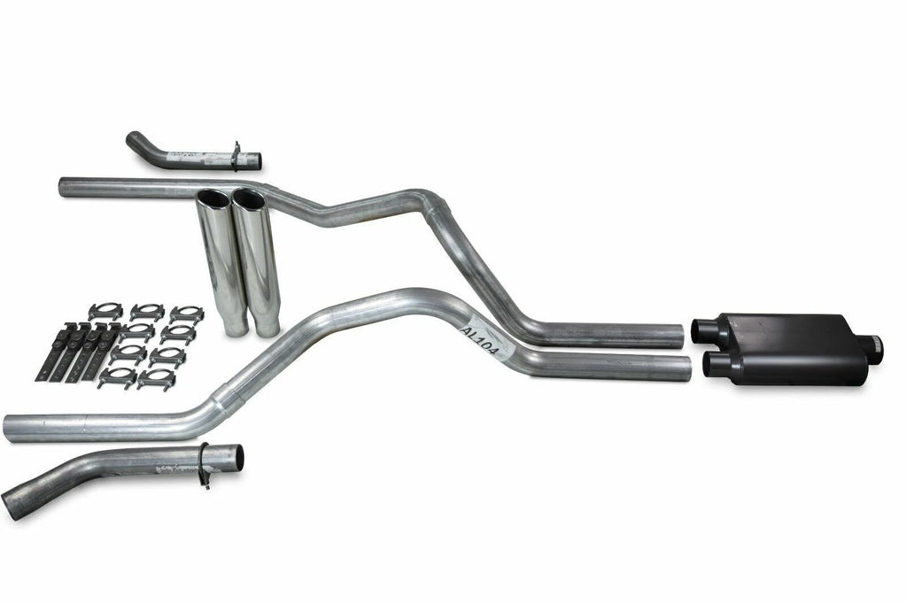 2.5" Dual Exhaust Kit for Ford F150 (2021–2025) - 2 Chamber, Clamp on Tips