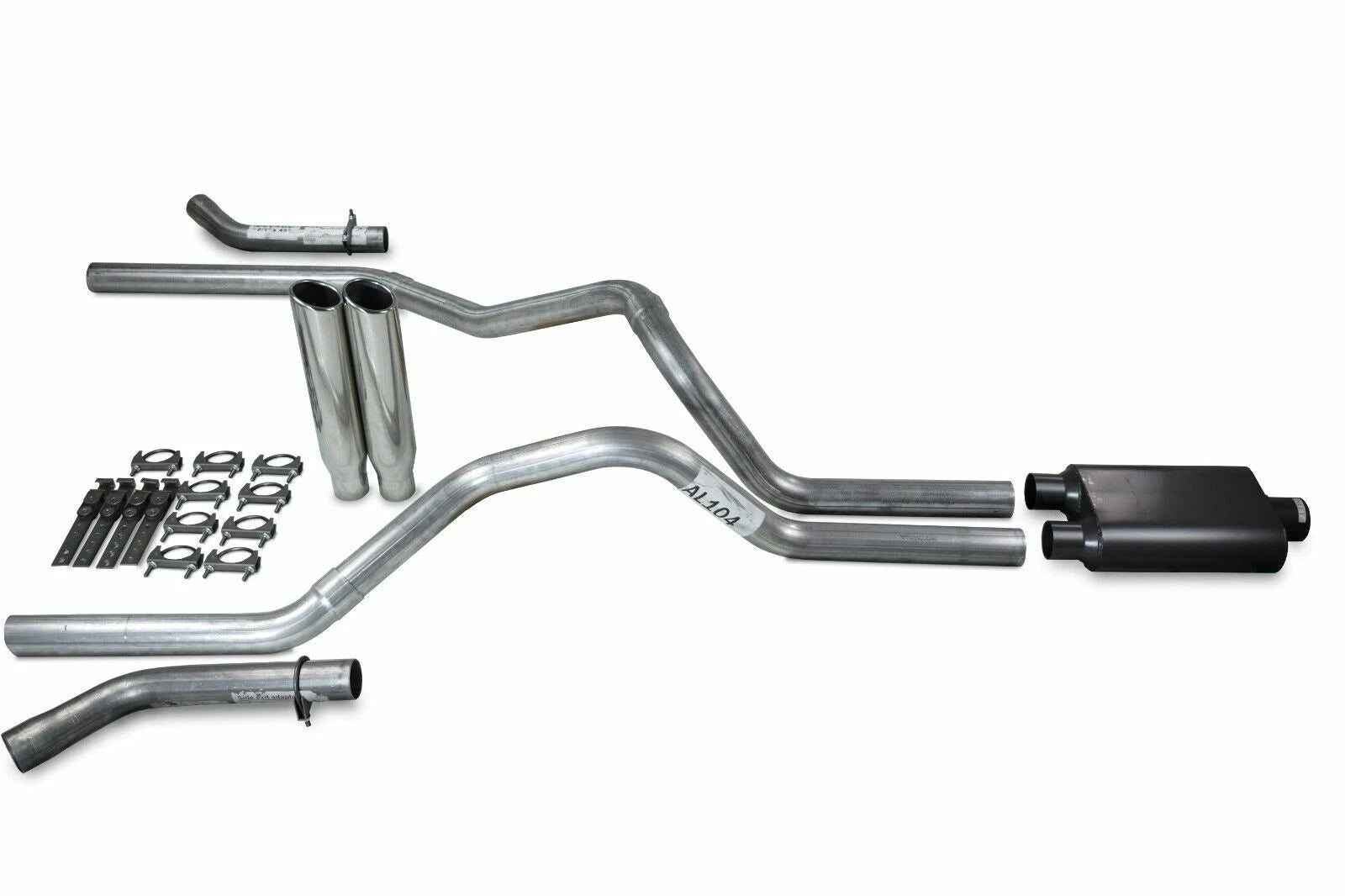 2.5" Dual Exhaust Kit for Ford F150 (2021–2025) - 2 Chamber, Clamp on Tips