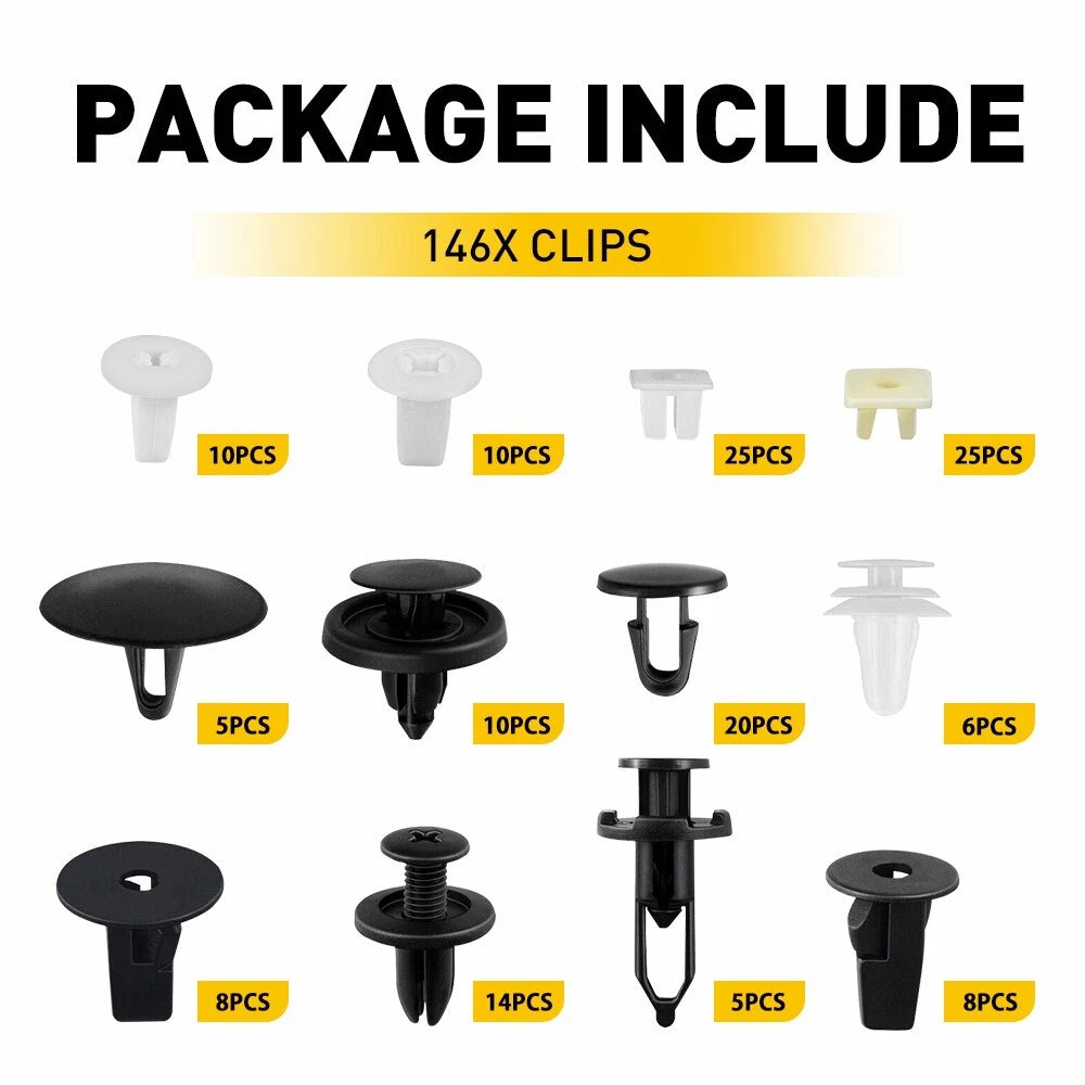 146PCS Trim Clip Fastener Kit for Toyota RAV4 (2019–2023)
