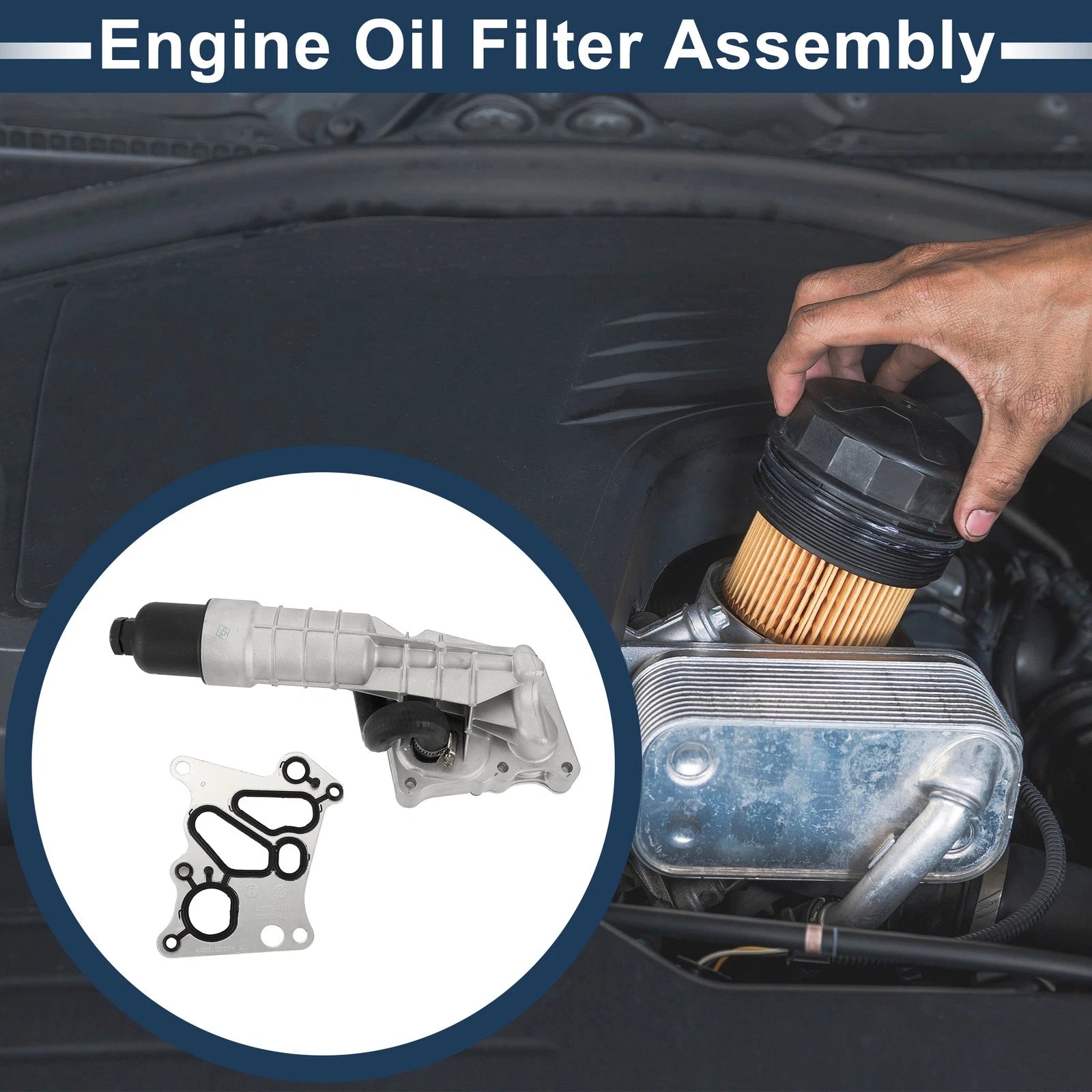 Engine Oil Filter Base Housing Assembly for Mercedes-Benz SLK250 (2012–2015) No.2711801410